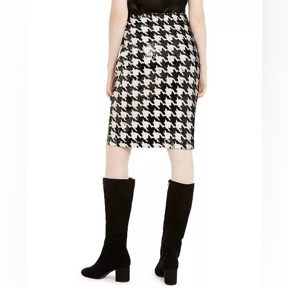 NWT INC INTERNATIONAL CONCEPTS Sequined Houndstooth Pencil Skirt XS - Picture 4 of 10